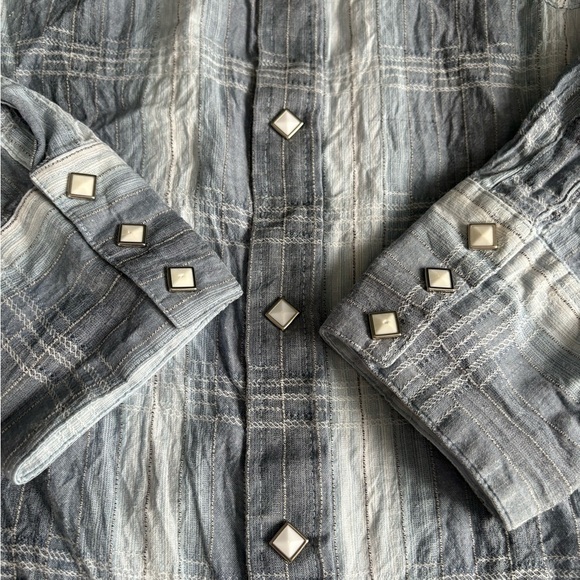 Vtg 90s Tru-West Rockmount Ranchwear Western Wear Diamond Button Cowboy Shirt - Picture 3 of 8
